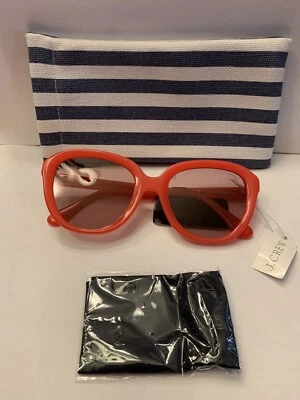 NUEVO CON ETIQUETAS Para mujeres Jcrew Gafas de sol Palma de gran tamaño Lentes Maraschino Rojo Cereza/Marrón Foto 1 de 2