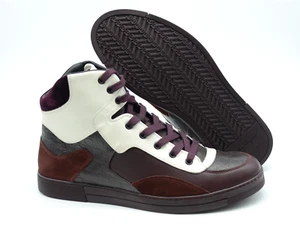 Men's SALVATORE FERRAGAMO 'Robert 6' Maroon Leather Sneaker Size US 9.5 - D - Picture 1 of 6