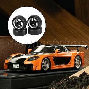 4 x RC1:10 Al. Wheels Rims 12mm 5 Spoke w/ Rubber Tires for On Road Kit - Picture 1 of 6