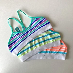 SET OF 3 PUNTO BLANCO TODDLERS GIRLS BRA LARGE 12 14 SPANDEX WHITE GREEN BLUE - Picture 1 of 7