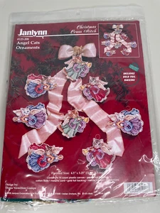 Janlynn Christmas Cross Stitch Angel Cats Ornaments (8) Donna Giampa #125-206 - Picture 1 of 7