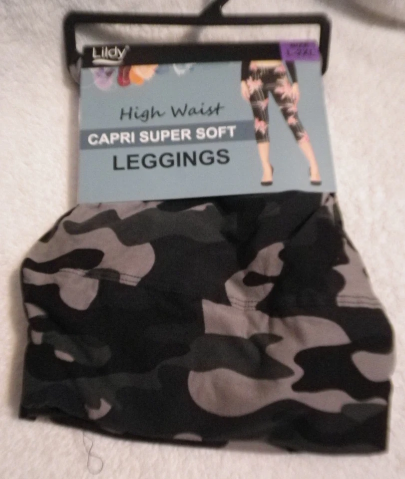 Lildy High Waist Capri Super Soft Floral Print Large-2XL