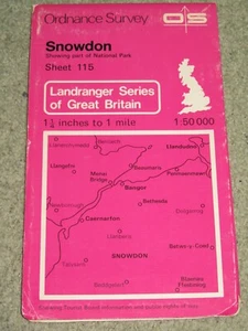 OS Ordnance Survey Landranger Map Sheet 115 Snowdon - 1984 - Picture 1 of 2