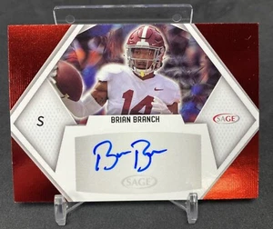 2023 SAGE High Series - #159 Brian Branch (RC,AU) Red Foil Auto!!!! - Picture 1 of 2