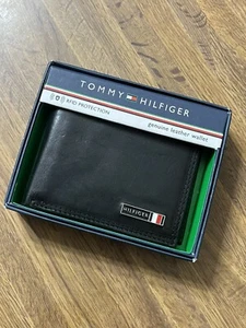 Tommy Hilfiger Men’s Wallet Leather Bifold Black RFID Protection NEW - Picture 1 of 6