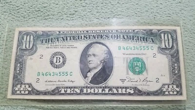 1981A $10 FRN Offset Printing Error Top 25% Of Note - Image 1 of 2