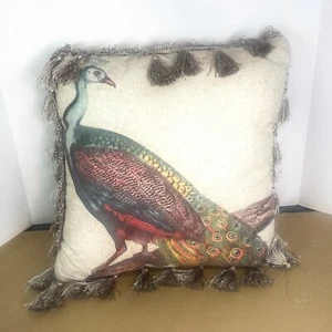 Nina Home Peacock Pillow 16" X 16"  - Picture 1 of 6
