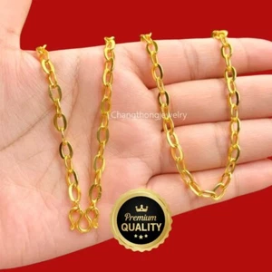 Chain link 18K 20k 22K 24K Thai Baht Yellow Gold  Necklace 20 inch Jewelry - Picture 1 of 5