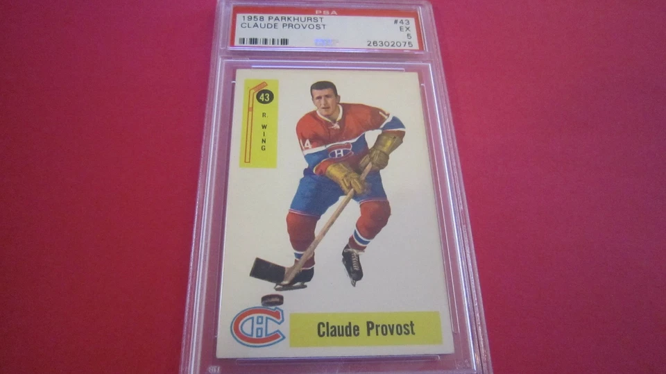 Claude Provost Parkhurst 1958 #43 Canadiens PSA 5 Foto 1 de 4