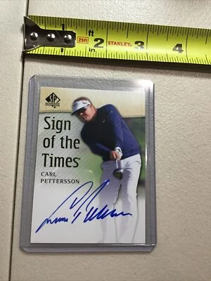 Tarjeta de golf Carl Pettersson Upper Deck SP auténtica firmada automática firma signo Tim Foto 1 de 4