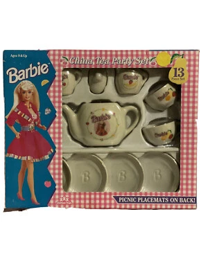 Barbie 13 piece China Tea Party Set Vintage 1994 NIB - Image 1 of 2