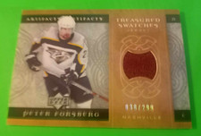 Peter Forsberg 2007-08 Upper Deck Artifacts Treasured Swatches Silver 038/299