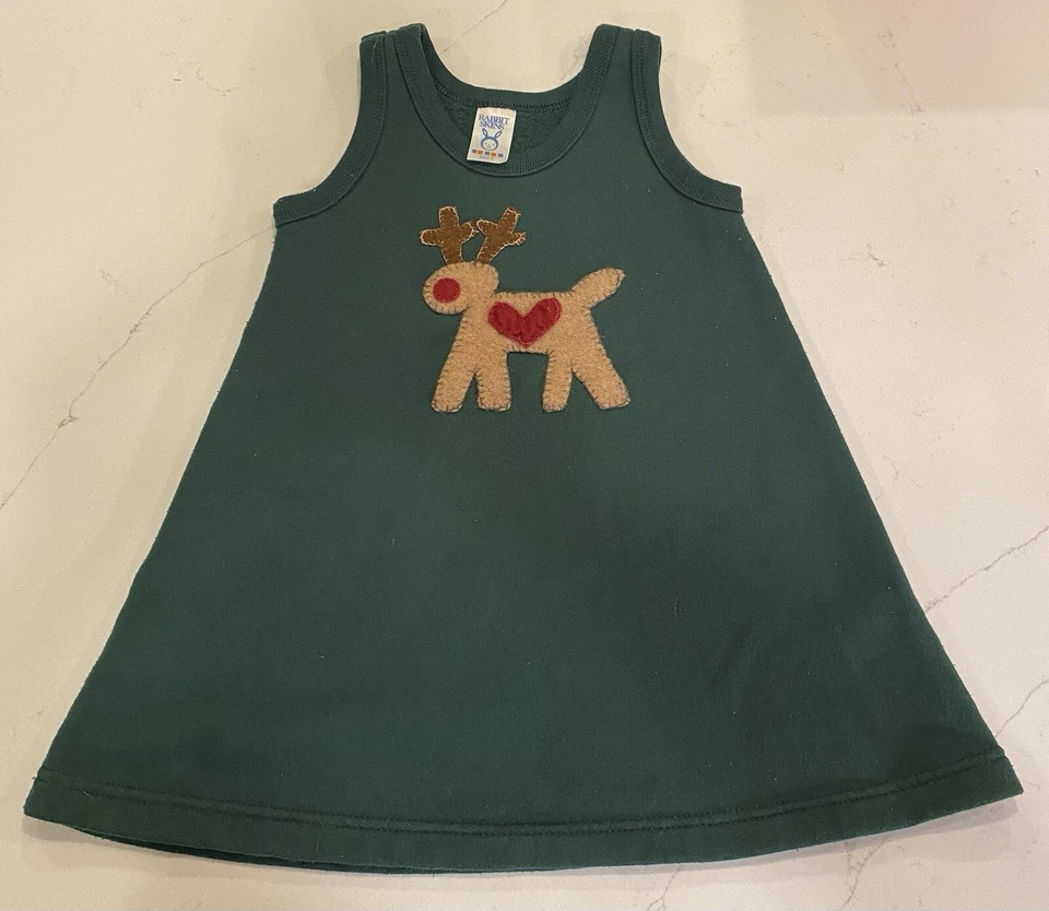 Rabbit Skins Toddler Dress, Size 2, Christmas Reindeer, Good preowned - Image 1 of 4