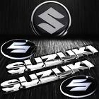 6" 3D 4mm Thick Emblem+2.5"Chromed&Crystal Suzuki Logo Tank/Fender Badge Sticker