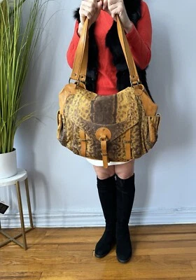 JEROME DREYFUSS BOLSA DE OMBRO HOBO ABA DE COURO EXÓTICO GRANDE RARA FRANÇA  - Imagem 1 de 4