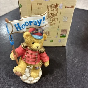 Vintage Cherished Teddies Resin Bär Figur Lanny 1999 Hurra Banner CT005 - Bild 1 von 2