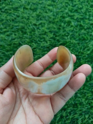 Natural Buffalo Horn Cuff Bracelet Horn Bangle Ethnic Jewelry Mix White Bracelet - Image 1 of 4