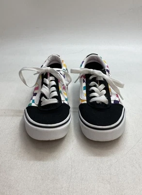 Vans Ward Rainbow Checkerboard zapatos de skate de caña baja niños talla 1 Foto 1 de 4
