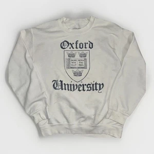 Oxford University Crewneck Sweatshirt White Small 19x23 Vintage Collegiate - Picture 1 of 3
