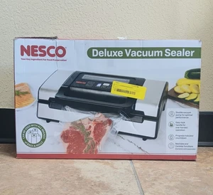 Sellador al vacío NESCO VS 12 Deluxe con bolsas y tapa de visualización compacto plateado - Imagen 1 de 7