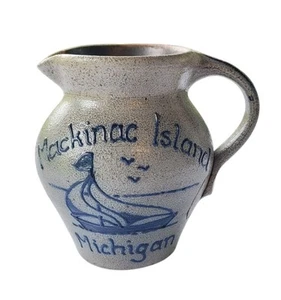 1992 Rockdale Union Stoneware Mackinac Island, MI 4" Salt Glaze Pitcher EUC! - Picture 1 of 23