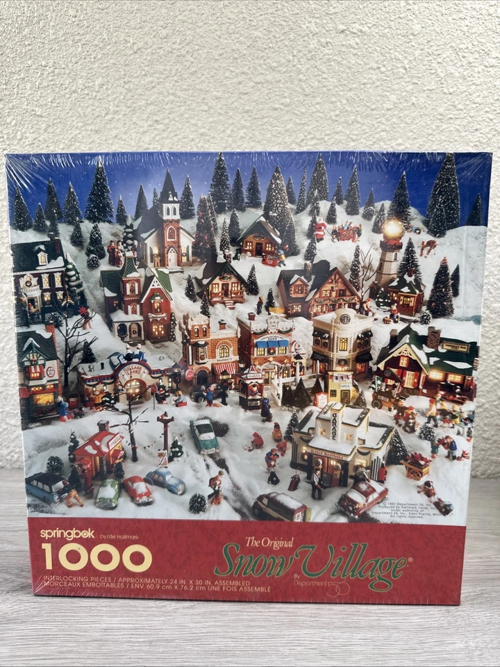 Springbok Jigsaw Puzzle “ SNOW VILLAGE “ 1000 PC VTG Sealed 24” X 30” - Image 1 of 1