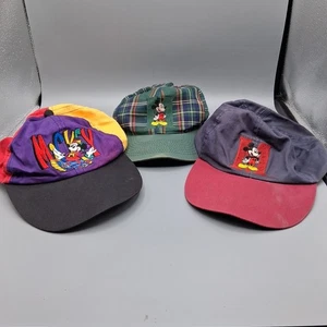 x3 Cappello Topolino Unlimited Co anni 90 Plaid Girandola Ricamato Vintage "così com'è" - Foto 1 di 20