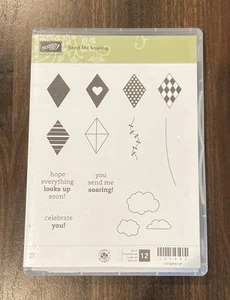 Stampin' Up! “Send Me Soaring”Rubber stamp set Of 12, Phrases & Shapes - Picture 1 of 3