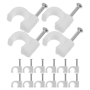 100 Pcs Boucle De Fixation Ligne Clips Muraux Cordon -câble Rond - Afbeelding 1 van 12