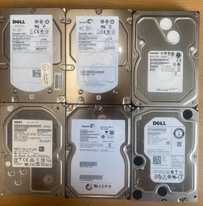 6 x SAS & SATA 3.5" HARD DRIVES - CUSTOMER RETURNS - UNTESTED - Afbeelding 1 van 3