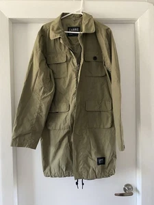 carre Olive Green Long jacket size medium Button And Zip Closure - Picture 1 of 10