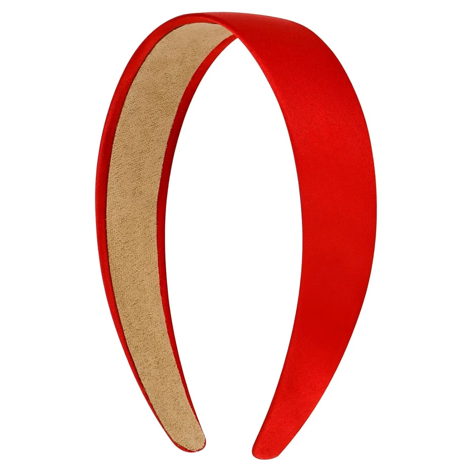 Diadema roja diademas de satén para mujeres niñas antideslizantes bandas para el cabello de 1,3 pulgadas para mujeres  Foto 1 de 4
