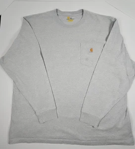 Carhartt K126 Long Sleeve Pocket T-Shirt Work Wear Herren 2XL Heather Gray Shirt - Bild 1 von 16
