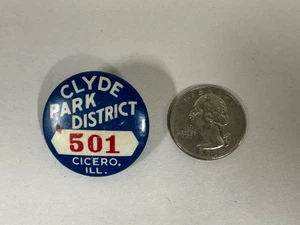 Vintage Antique Clyde Park Cicero IL Employee Lapel Button Pin Back (A4) - Picture 1 of 5