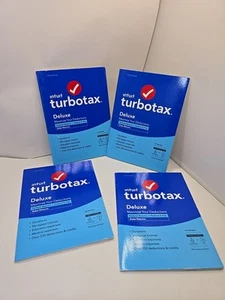 🔥4 NEW Turbotax Deluxe 2022 Federal Returns E-File + State PC/Mac CD/Download - Picture 1 of 7