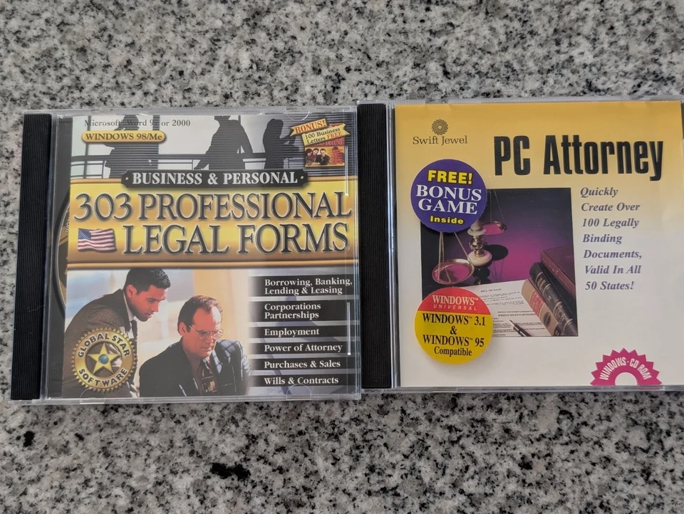 PC Attorney + 303 Legal Forms CD-ROMs – Vintage Legal Software (2000, 2002) - Image 1 of 4