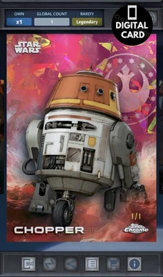 1cc CHOPPER PADPARADSCHA CROMO ZAFIRO 25 LEGENDARIO Star Wars Card Trader Foto 1 de 3