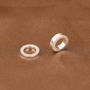 Sterling Silver Plain Spacer Ring Large Hole Rolo Bracelet Spacer Beads A5369 - Picture 1 of 12
