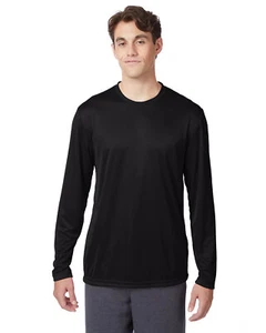 3 Pack Of Hanes 482L Adult Cool DRI With FreshIQ Long Sleeve Performance T-Shirt - Picture 1 of 8