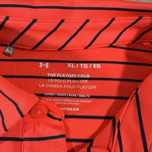 Under Armour Shirt Herren XL Pink Playoff Polo Gestreift Golf Performance Stretch - Bild 1 von 6