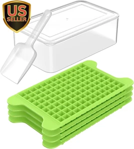 Mini Ice Cube Tray for Freezer:  Small Ice Trays for Freezer with Bin - 117×4... - Picture 1 of 1