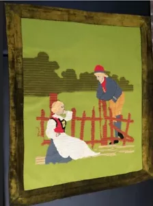 Needlework Scandinavian Norwegian Wall Hanging Vintage - Picture 1 of 10