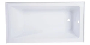 AQUA EDEN 54-INCH ACRYLIC ALCOVE TUB WITH RIGHT HAND DRAIN HOLE, WHITE - Picture 1 of 4