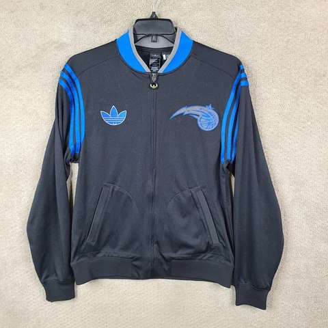 Adidas Jacket Mens Medium Black Blue Orlando Magic Limited Edition Full Zip NBA Cover