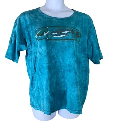 Vintage T Shirt Size XL Guava Beach Tie Dye Kona Hawaii Graphic Tee Blue AS IS - Image 1 of 4