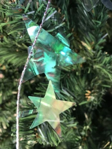 Christmas Decorations 18 ft / 6 m Iridescent Wire Star Garland 2 x 9ft - Picture 1 of 6