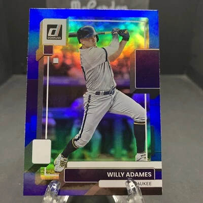 2022 Panini Donruss Holo Blue Willy Adames #139 Milwaukee Brewers - Image 1 of 2