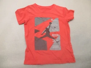 Air Jordan Size 5-6 YRS Boys Red 100% Cotton Short Sleeve Athletic T-Shirt 005 - Picture 1 of 6