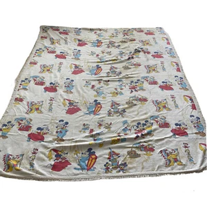 Vintage 1970’s Disney Bedspread Single Bed Mickey & Friends Tassel Edge RARE ! - Picture 1 of 13