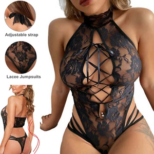 Women's Lace Lingerie Sleepwear Underwear Jumpsuits G-String Babydoll Nightwear - Picture 1 of 12